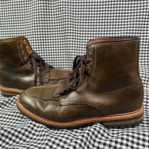 Allen Edmonds Carter Moc Toe Leather Lace Up Boot Olive Brown Men's Size 10